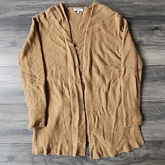Madewell Sweaters - Madewell Cardigan Open Front Sweater Merino Wool Blend Tan Women's Size L